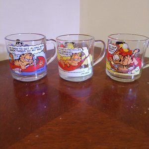 Jim Davis' 198 Garfield & Odie Glasses set of three